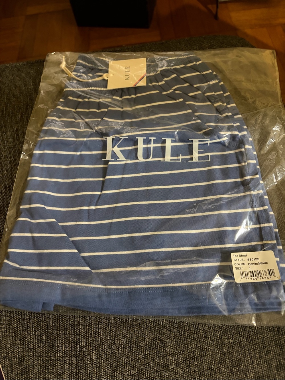 KULE Blue & White Striped Knit Shorts